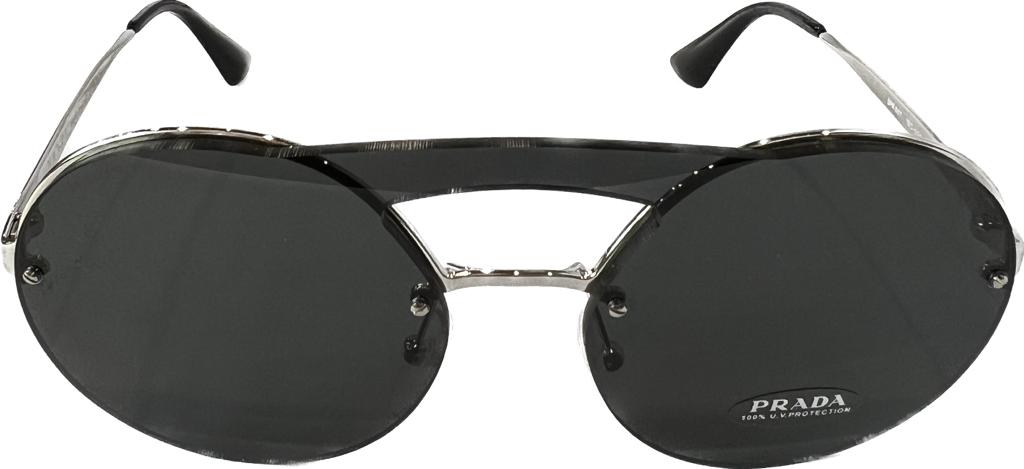 Prada PR65TS 1BC5S0 Silver/Gray Sunglasses - Luxury Designer Shades for Women & Men - Perfect for Outdoor Activities, Beach & Fashion Events