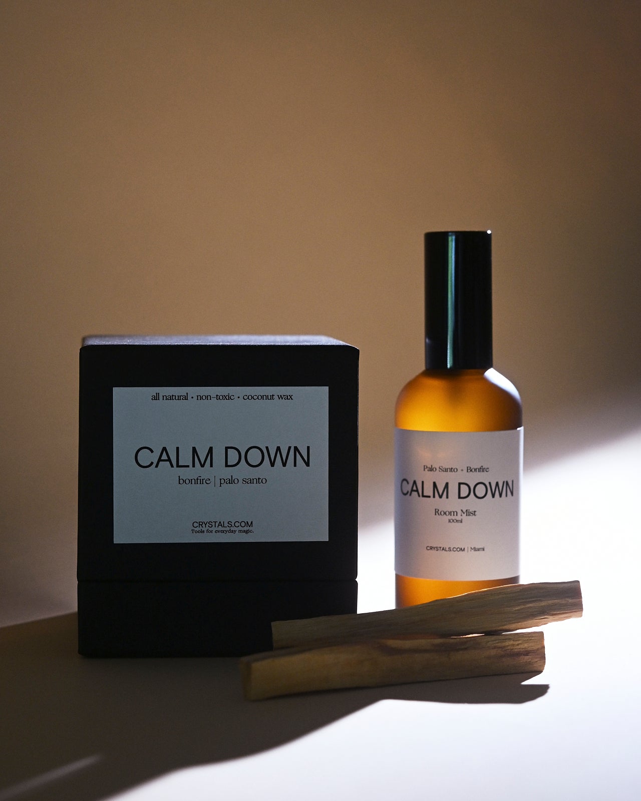 Calm Down Duo - Relaxing Lavender Scented Candle & Aromatherapy Room Mist Set for Stress Relief, Home Spa, Yoga, and Meditation