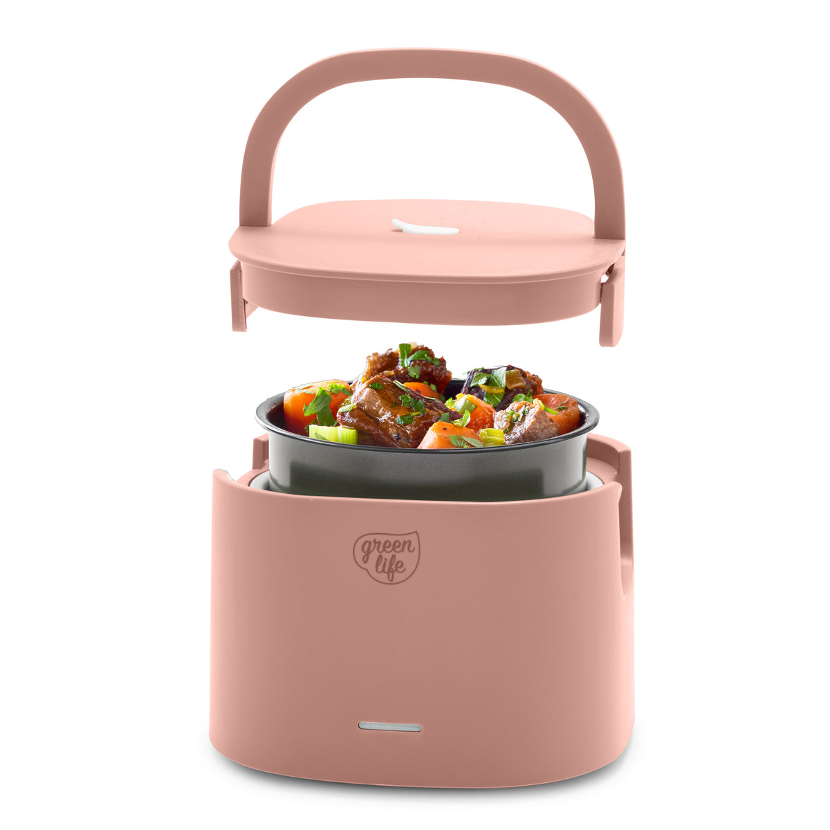 GreenLife Electric Lunch Box - Portable & Reusable Food Warmer for Office, Travel & School | Dusty Rose | Keep Meals Hot On-The-Go