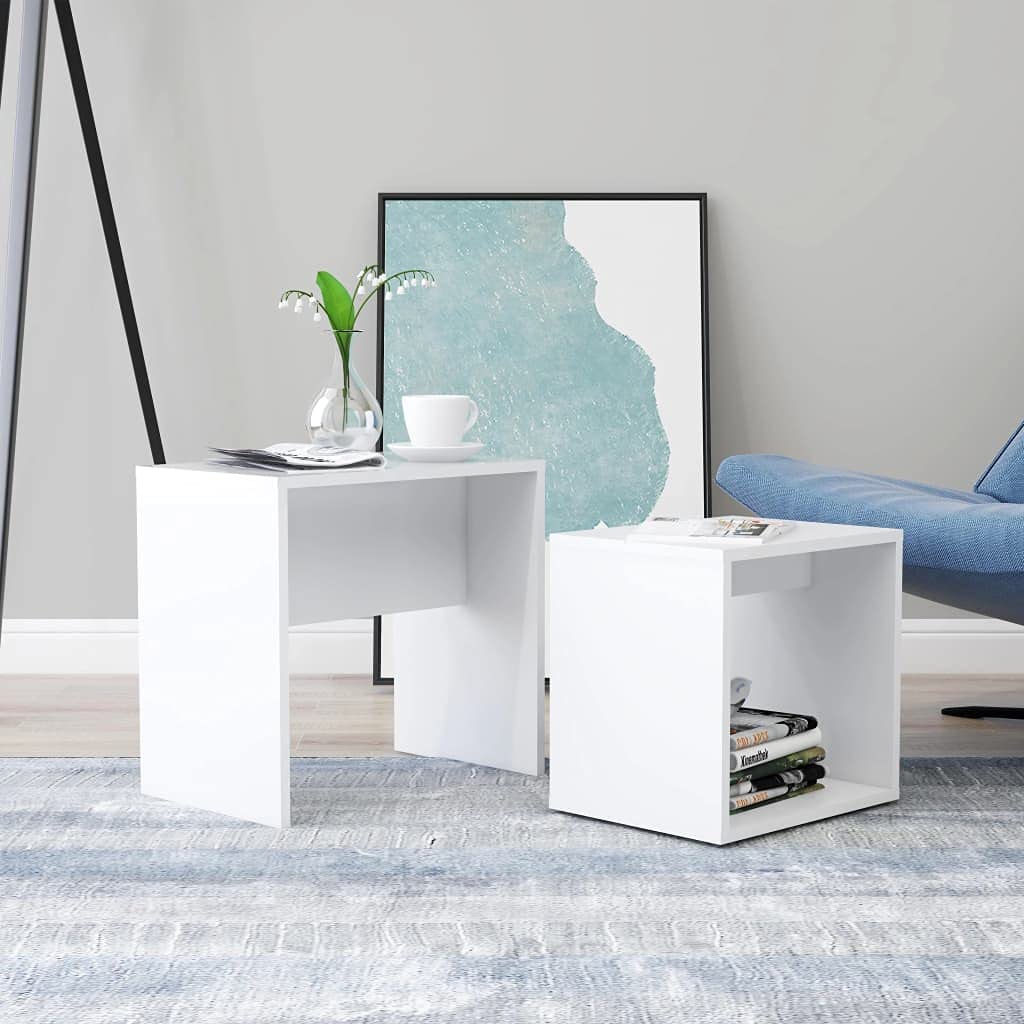 White Modern End Table - 18.9