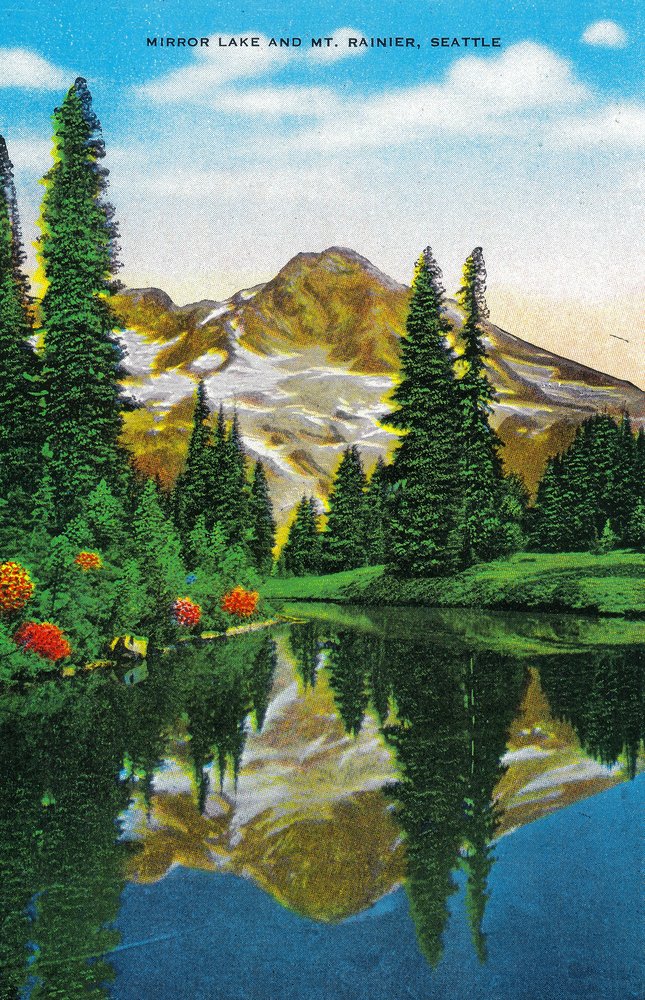 Mt. Rainier Art Print - 12x18 Travel Poster for Home Decor