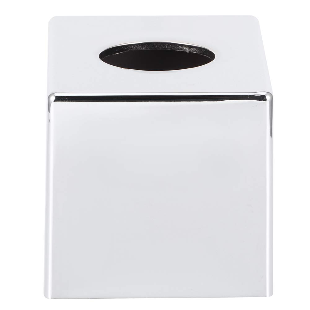 Fybida Stainless Steel Tissue Box Cover - Modern & Durable Napkin Dispenser for Kitchen, Living Room, Office | Electroplated Home Decor Organizer for Bathroom, Dining Table, Bedside
