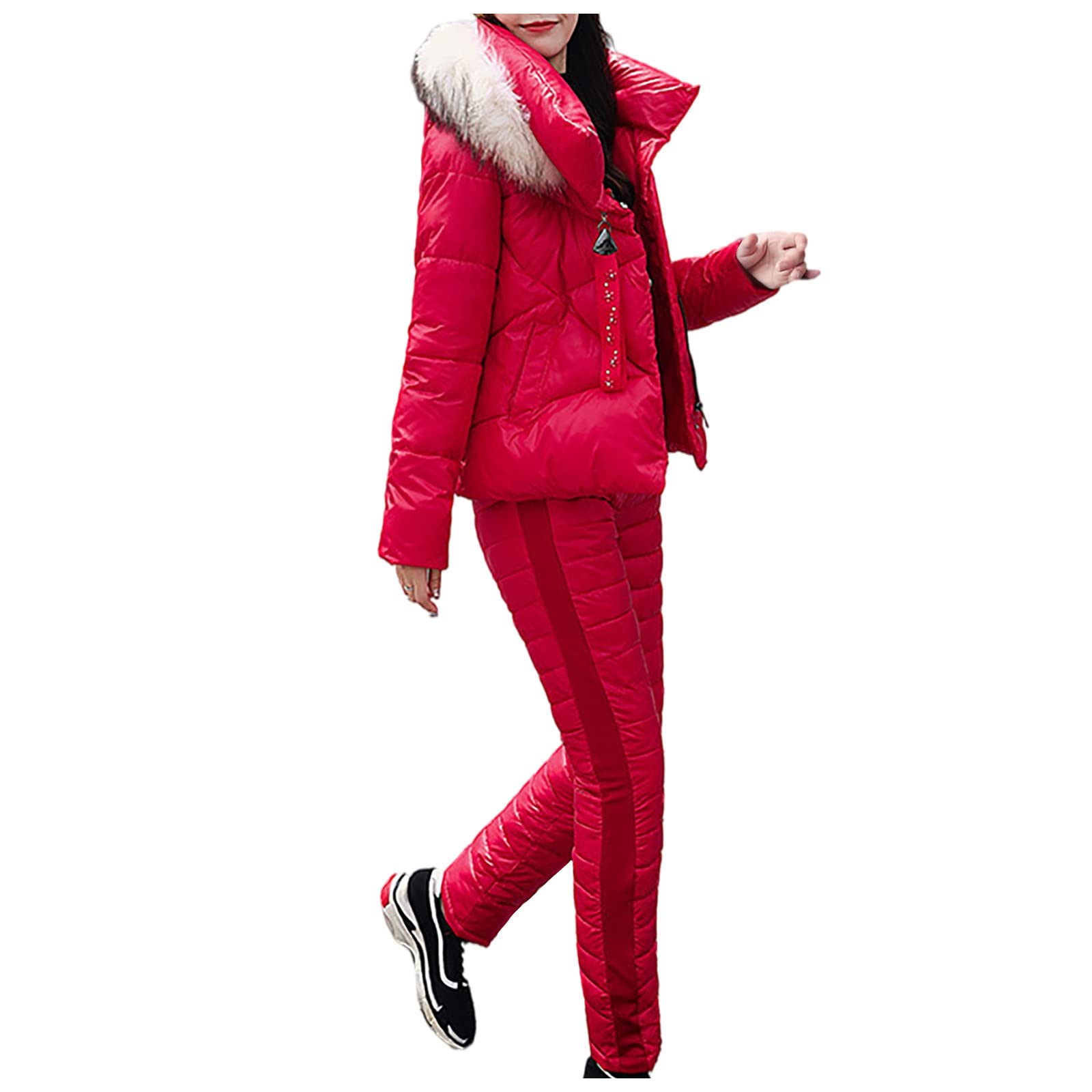 Women's 2-Piece Snowsuit Set - Waterproof Ski Jacket & Thermal Pants for Winter Sports - Windproof Insulated Warm Snow Outfit for Skiing, Snowboarding & Outdoor Activities