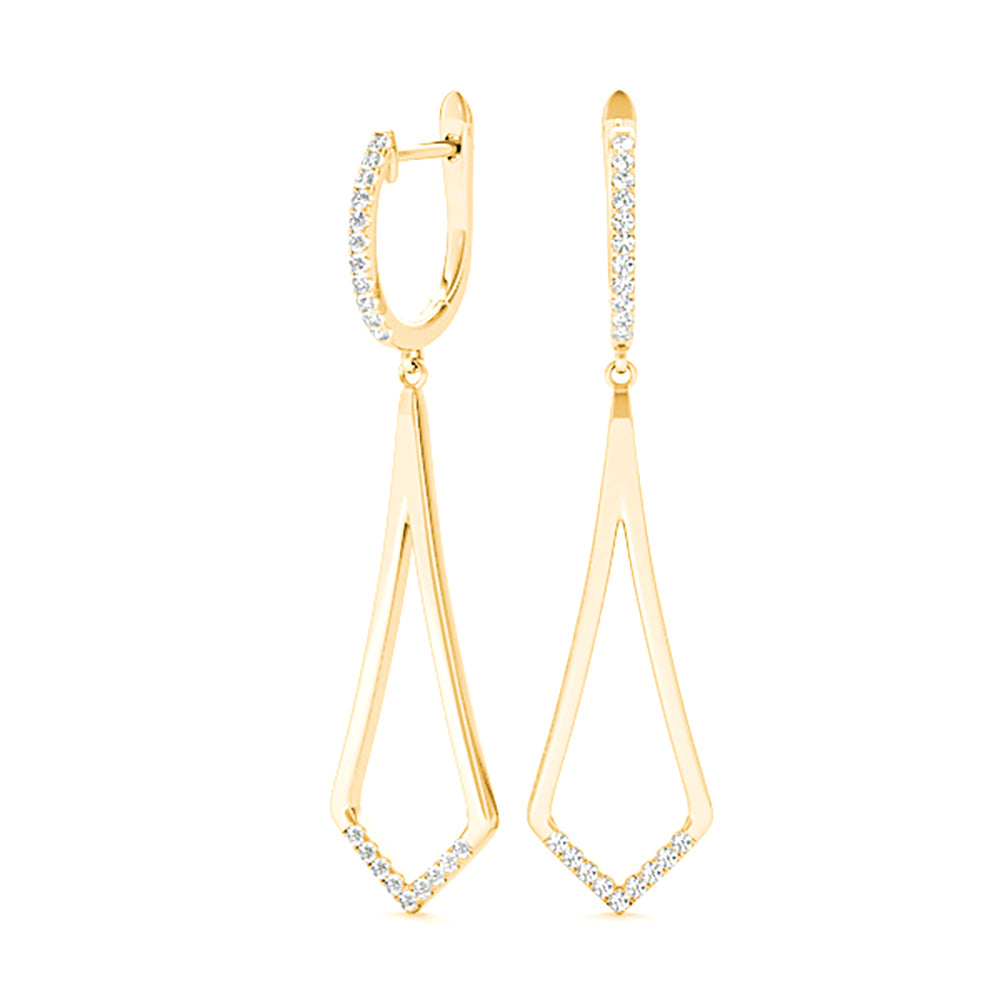 0.20 Carat Diamond Drop Earrings for Women - Modern Dangle Earrings for Wedding, Party & Evening Wear - 14K White Gold Elegant Jewelry Gift