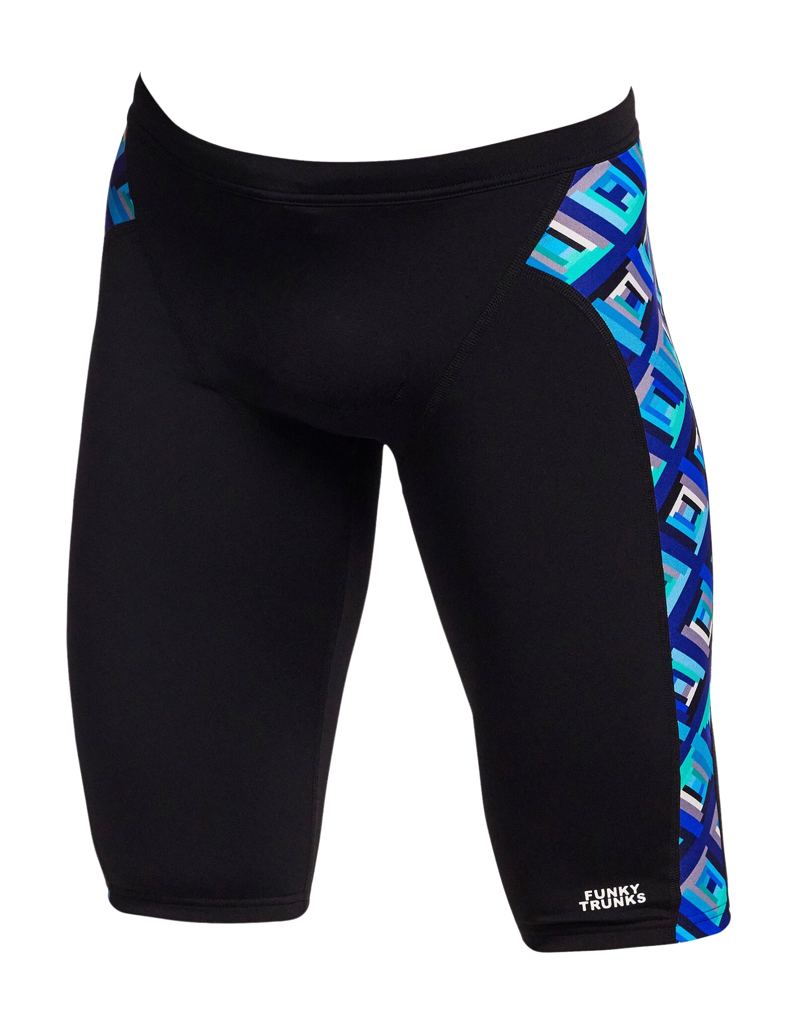 Boys' Blue & Black Swim Training Jammers - Competitive Swimwear for Kids' Pool & Beach Activities