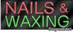 Nails & Waxing Neon Sign - 470 Clear Plexiglass Background - Perfect for Salon Decor, Nail Shop Lighting & Beauty Studio Signage