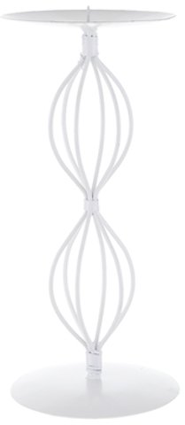 48 Pack White Metal Candle Holders for Weddings & Home Decor - DollarItemDirect Pillar Candle Stands for Centerpieces, Parties, and Romantic Ambiance