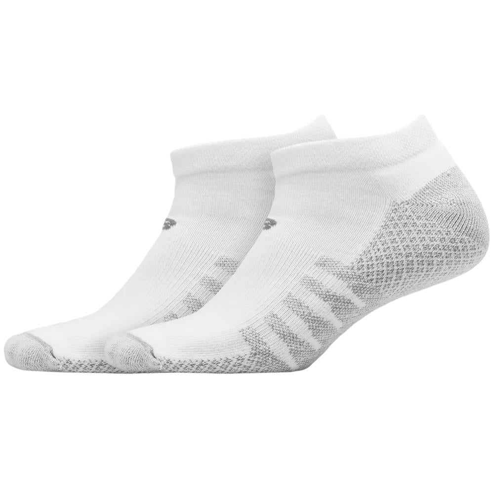 New Balance Unisex Cool Max No Show Socks 2 Pack - Breathable Athletic Socks for Running, Gym & Casual Wear - White