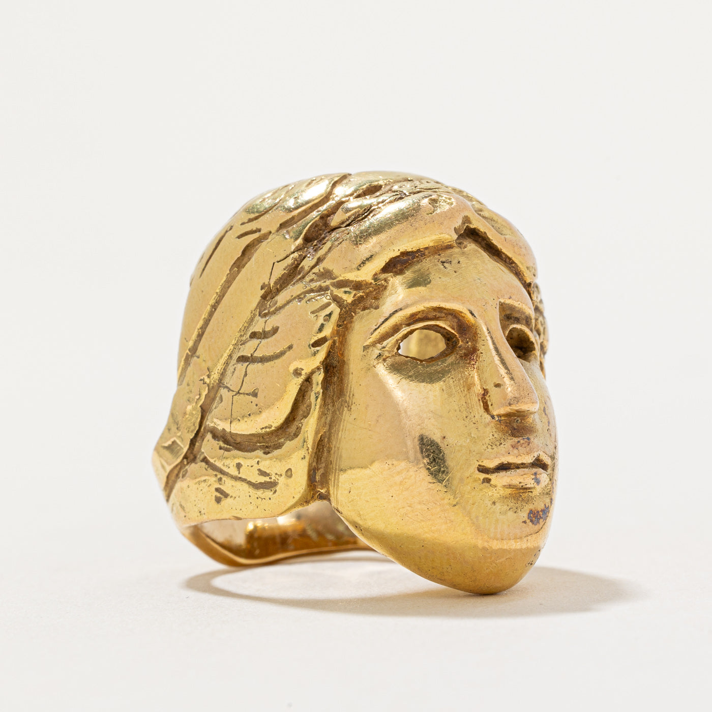 18K Yellow Gold Custom Portrait Ring for Women - Size 5 - Personalized Photo Jewelry Gift for Mom, Wife, Anniversary, Birthday - Handmade Engraved Ring for Special Occasions
