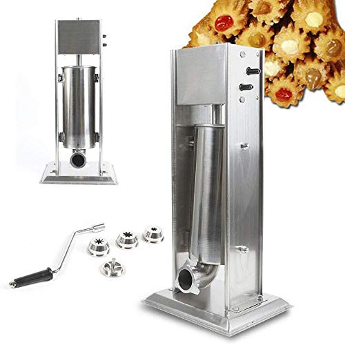 DNYSYSJ Manual 4 Nozzle Stainless Steel Churros Maker & Sausage Grinder - 5L Commercial Donut & Latin Fruit Machine for Home, Bakery, Restaurant Use - Perfect for Making Churros, Donuts, Sausages & Fruit Extracts
