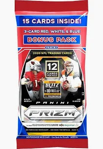 2020 Panini Prizm Football Cello Pack - Premium Trading Cards for Collectors & Sports Fans - Perfect for Gifts, Investments & Game Day Excitement