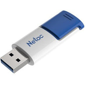 Netac U182 64GB USB 3.0 Flash Drive - High Speed Retractable Thumb Drive with Blue/White Design - Perfect for Data Storage, File Transfer & Backup (Office, School, Travel)