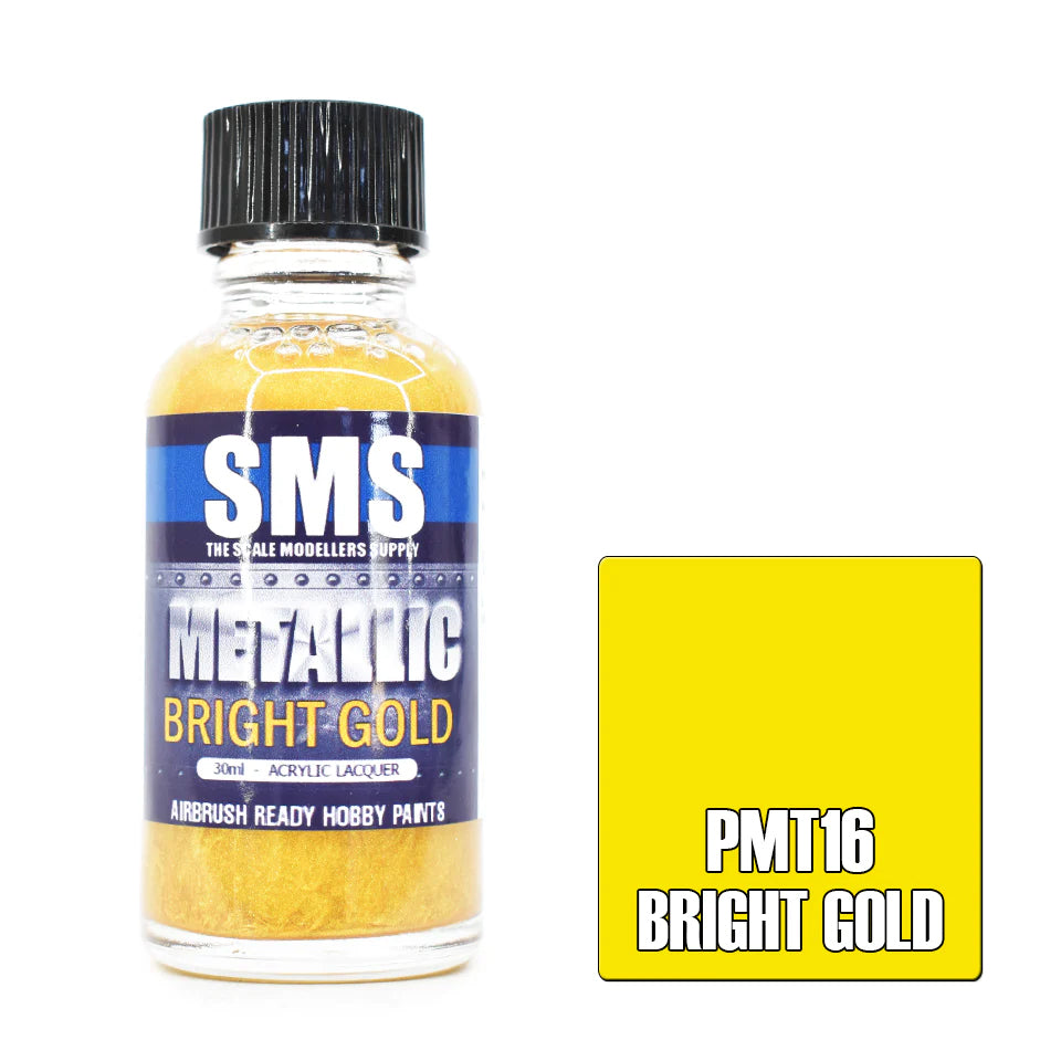 30ml Bright Gold Airbrush Paint - Acrylic Lacquer for Scale Model Building - Perfect for Miniatures, Warhammer, and DIY Craft Projects