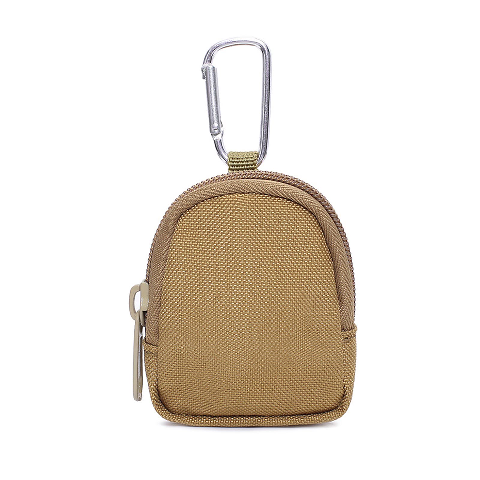 Swicado Coin Purse for Men - Key Ring Attached, EDC Accessory Case, Small Wallet Organizer - Perfect Gift for Father, Husband, Boyfriend (Khaki) | Ideal for Travel, Daily Carry & Cash Storage
