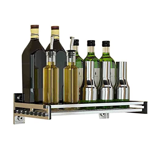 Stainless Steel Spice Rack Organizer - No Drill Wall Mounted Kitchen Utensil Holder (10x20x40cm) - Rustproof Cabinet Door Storage for Spices, Knives & Cooking Tools | Perfect for Small Kitchens, Pantries & RVs
