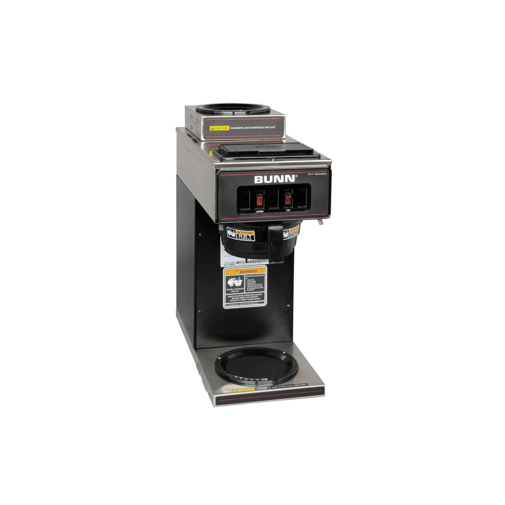 Bunn VP17 2 Pourover Coffee Brewer with 2 Warmers - Black (Model 13300.6002) | Commercial Coffee Maker for Offices, Restaurants & Cafes