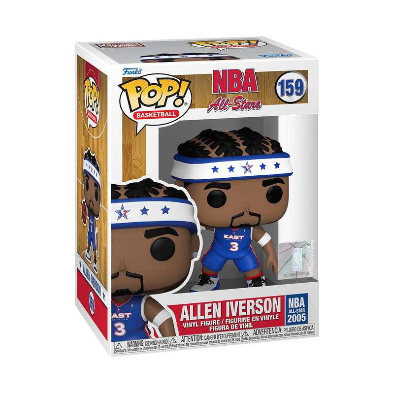 Allen Iverson Funko Pop NBA Basketball Figure #159 with Protector Case - Perfect for Collectors, Sports Fans, and Home/Office Display