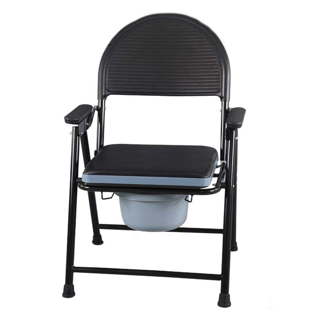 **Foldable Shower Commode Chair for Adults & Elderly - Adjustable Height Bathroom Toilet Seat with Padded Arms, Backrest & Non-Slip Legs - Ideal for Seniors, Disabled & Post-Surgery Recovery (Home Care & Hospital Use)**