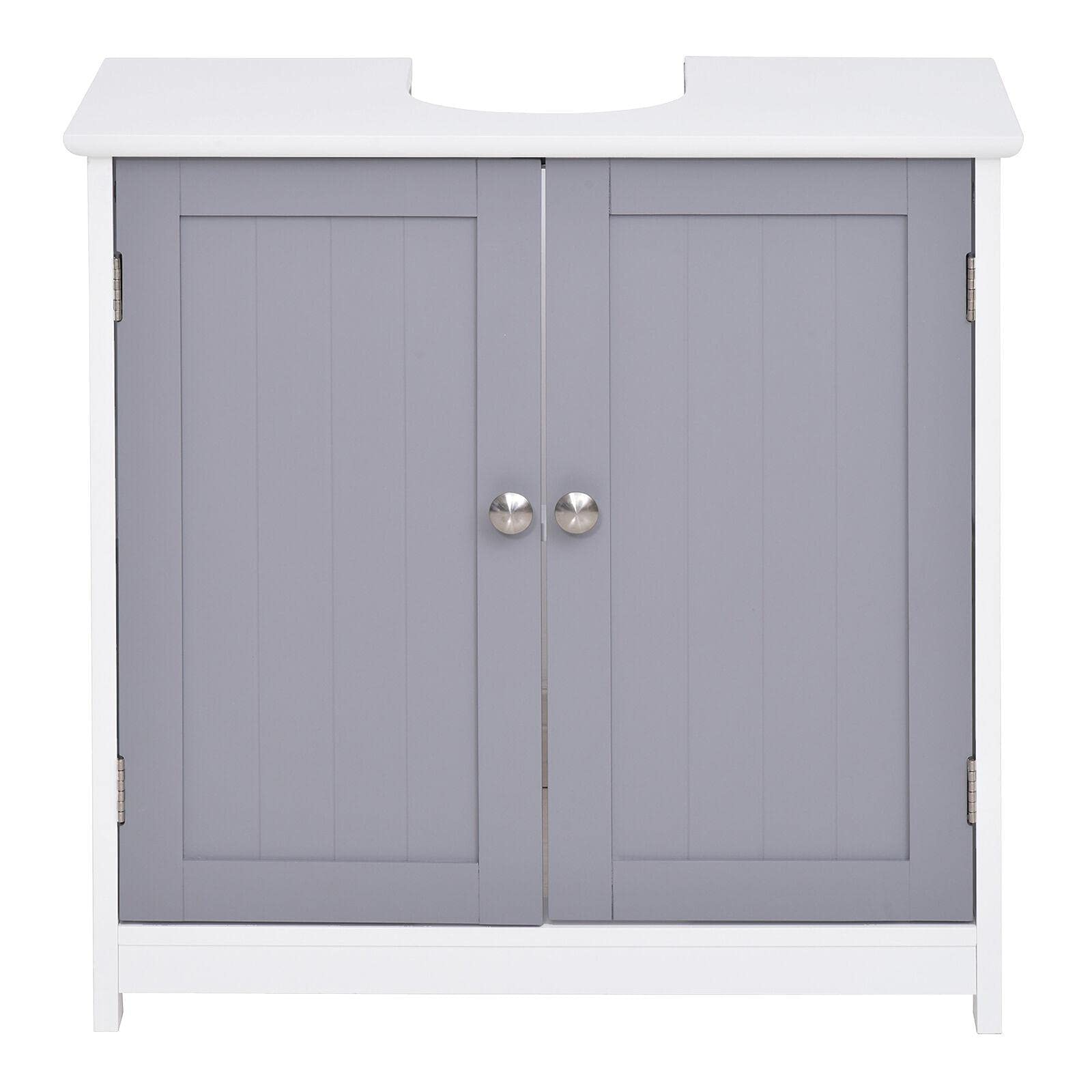 Modern Short Pedestal Bathroom Sink Vanity with Double Doors & Adjustable Shelf - Space-Saving Storage Cabinet for Small Bathrooms, Powder Rooms & Guest Baths - Perfect for Apartments, Condos & Tiny Homes