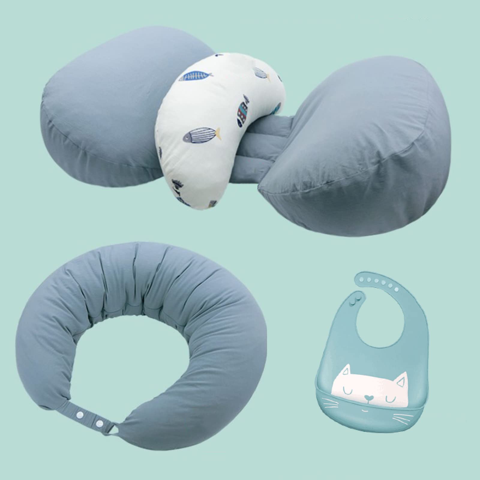 YAUKET U-Shaped Maternity Pillow for Pregnancy Support - Double Wedge & Side Sleeper Pillow for Back, Hips & Legs Relief - Comfortable Pregnancy Wedge Pillow for Sleeping, Nursing & Relaxation