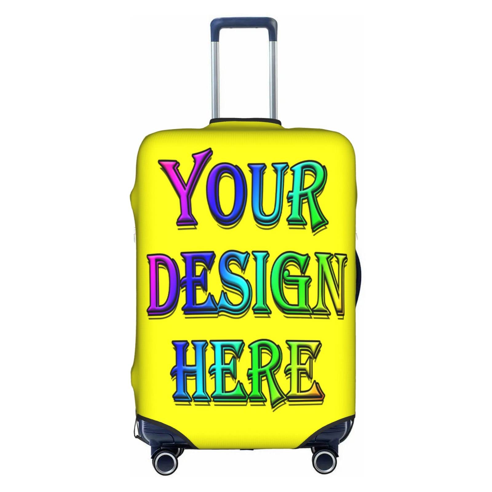 Custom Personalized Luggage Cover with Photo & Text - Funny Travel Suitcase Protector in Multiple Sizes (Large/Medium/Small) - Anti-Scratch Durable Luggage Protector for Airplane Travel & Vacation Trips