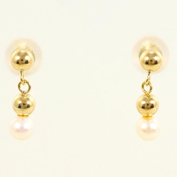 18K Yellow Gold Pearl Earrings for Women - Classic Elegant Stud Earrings for Wedding, Party & Everyday Wear