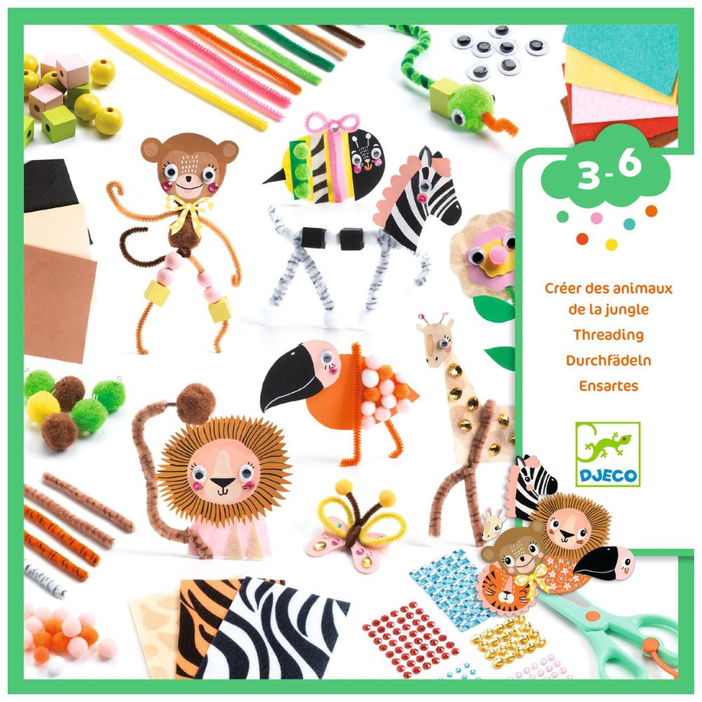 DIY Jungle Animals Craft Kit for Kids Ages 3-6 | Creative Animal Art Project | Fun Educational Activity for Preschoolers & Toddlers | Perfect for Birthday Gifts & Classroom Crafts