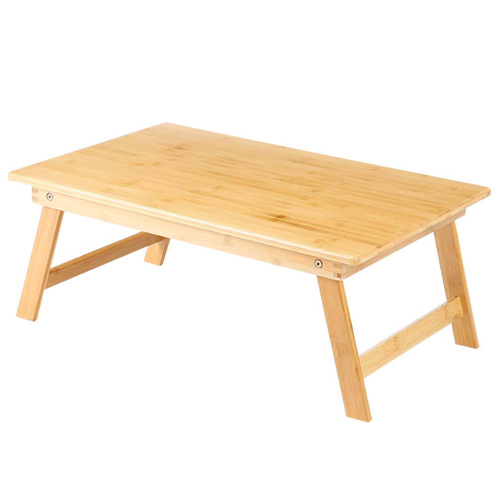 Modern Bamboo Folding Side Table - Portable End Table for Laptop, Computer Desk, Tea Table | Perfect for Bedroom, Dormitory, Small Spaces & Home Office Use