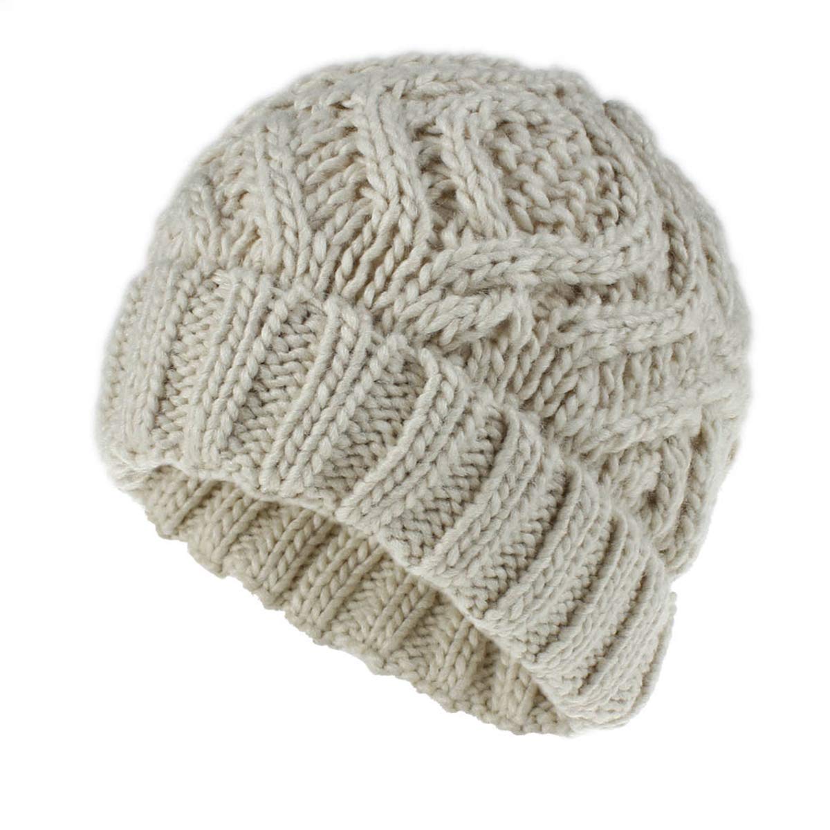 Haokaini Women's Warm Winter Knitted Crochet Hat - Soft Chunky Stretch Beanie Ski Cap for Cold Weather, Outdoor Activities & Fashion Accessories