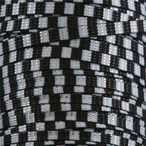 Custom Length Glitter Flat Shoelaces with Tip - Black & White Stripe (1 Pair Pack) | Perfect for Sneakers, Dress Shoes & Fashion Accessories