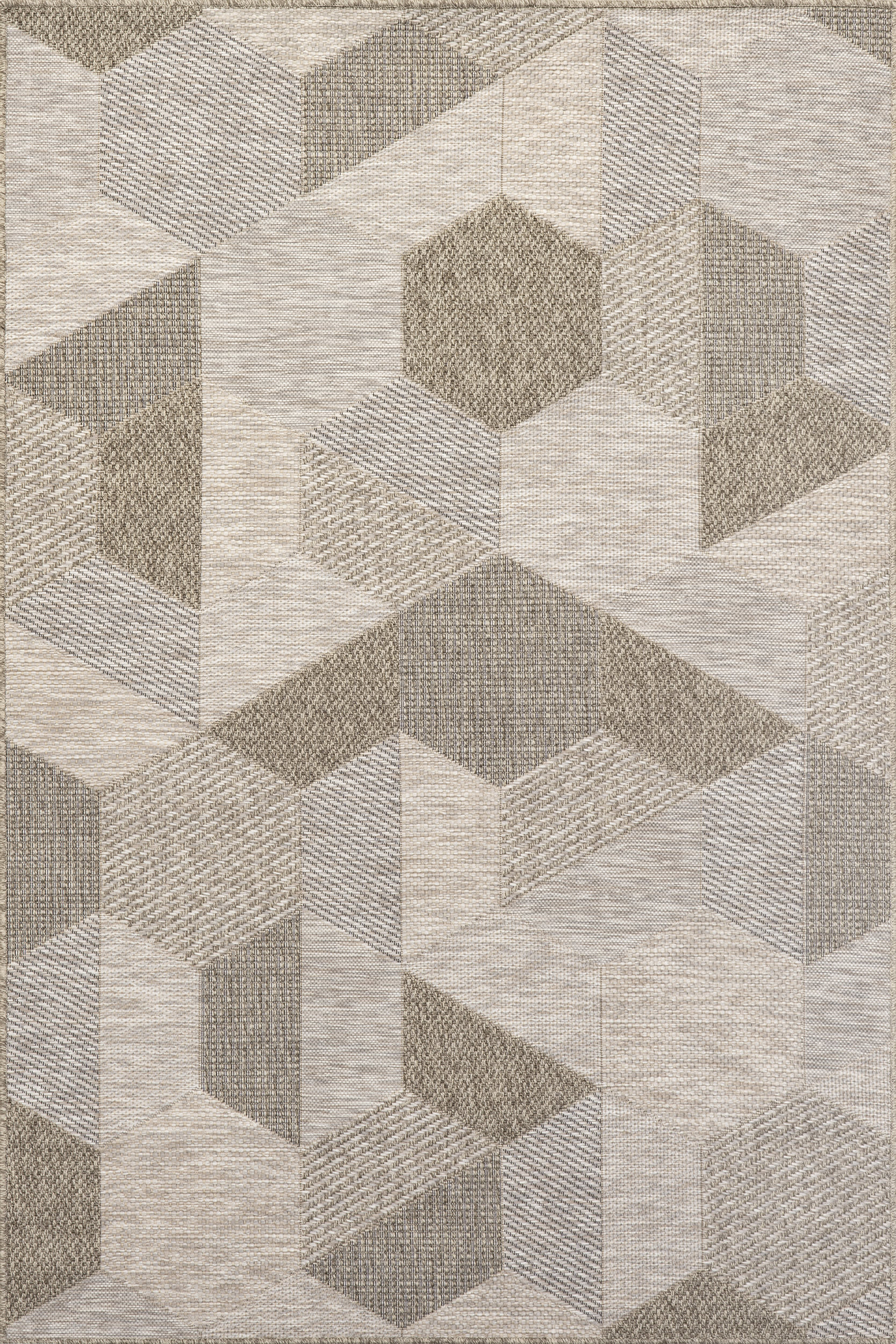 Akaila Kaleidoscope Indoor Outdoor Rug | Non-Slip Tan Area Carpet for Living Room, Bedroom, Patio - Soft & Durable Home Decor