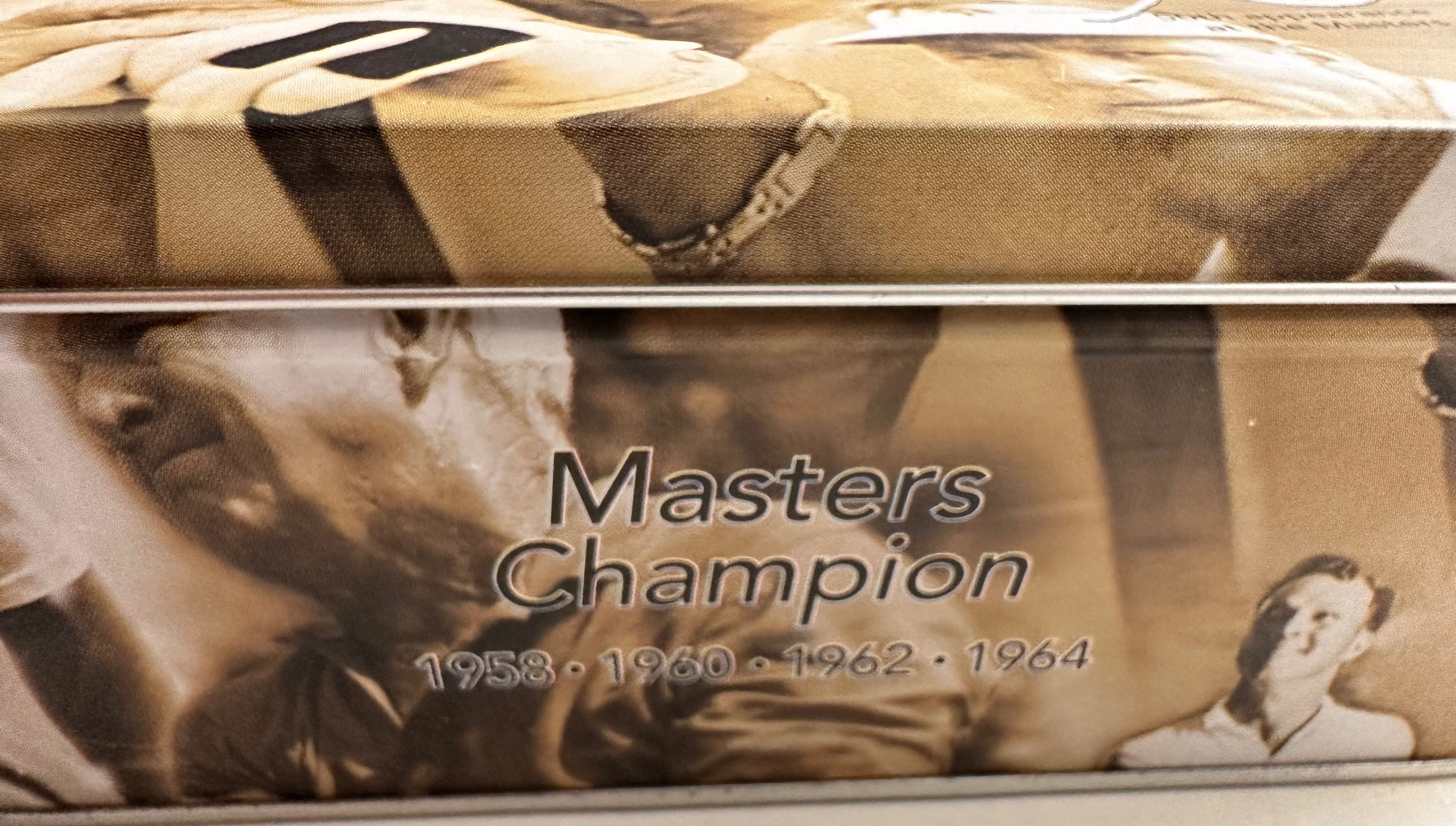 Arnold Palmer 50th Masters Commemorative Golf Balls & Coin Tin Set - Limited Edition Collectible for Golf Enthusiasts - Perfect for Display, Gifts, and Golf Memorabilia Collections
