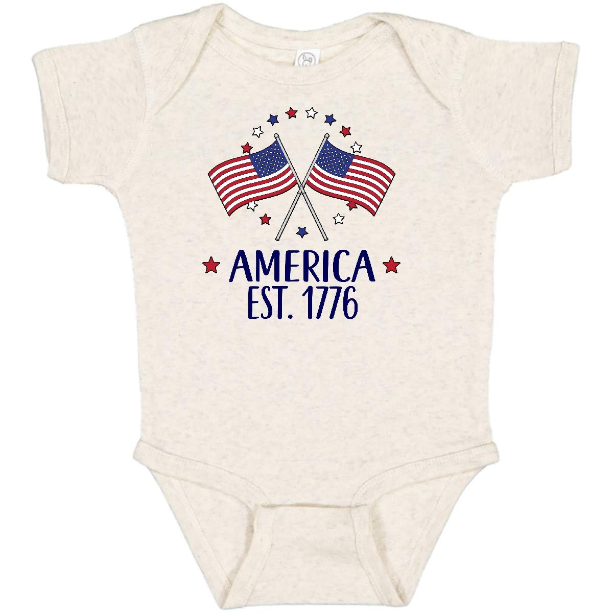 Inktastic America Est 1776 Patriotic 4th of July Baby Bodysuit - Cute Independence Day Outfit for Infants & Toddlers - Perfect for Family BBQ, Fireworks & Holiday Photos