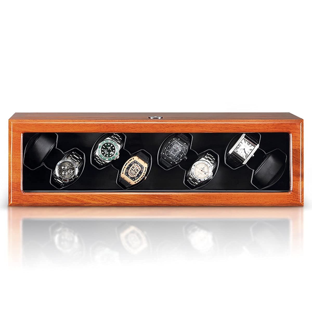 Premium Wooden Automatic Watch Winder Case - Double Watch Winding Box with Display for Mechanical Watches | Luxury Motorized Rotating Organizer for Watch Collection & Storage | Perfect for Home, Office & Travel Use