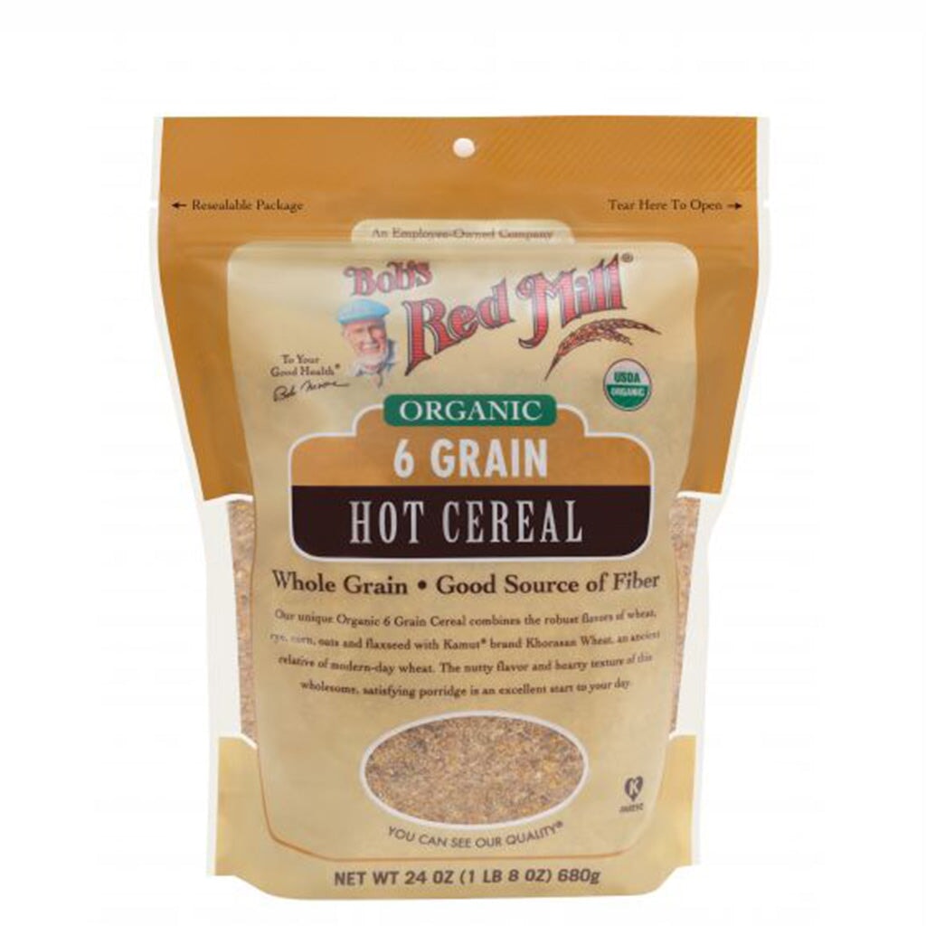 Bob's Red Mill Organic 6 Grain Hot Cereal - Whole Grain Breakfast Blend | Perfect for Healthy Morning Meals & Quick Energy Boost