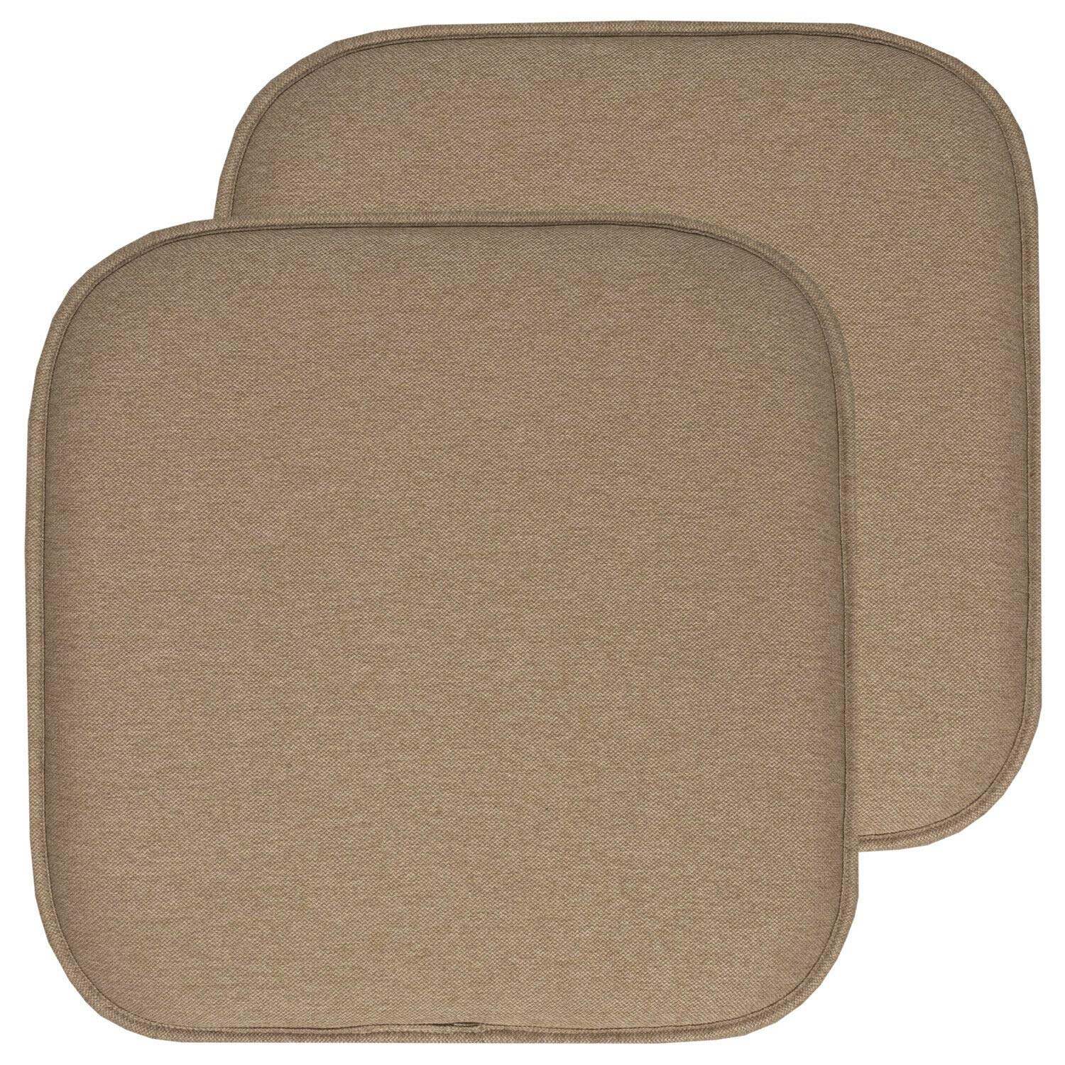 Premium Taupe 6-Pack Charlotte Jacquard Cover Memory Foam Chair Cushions - Soft Seat Pads for Dining Chairs, Office Chairs & Home Decor - Comfortable & Stylish Chair Pads Set for Kitchen, Living Room & Workspace