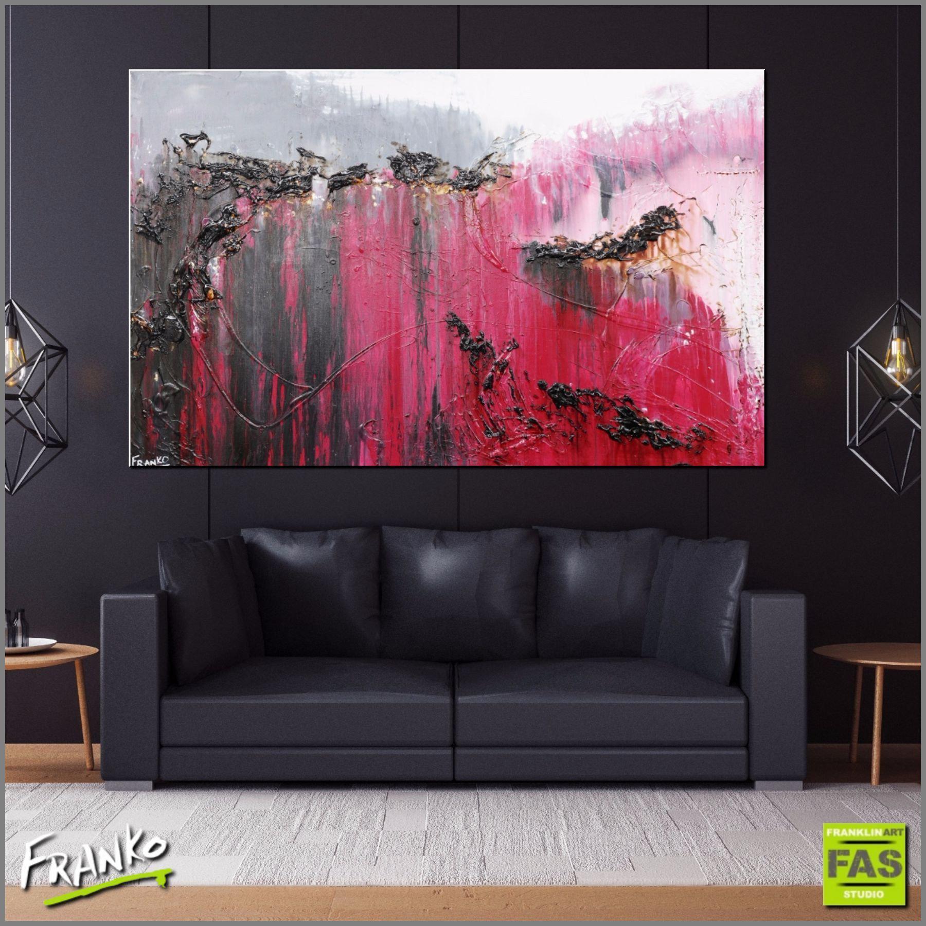 160cm x 100cm Pink Abstract Canvas Art - Modern Wall Decor for Living Room, Bedroom & Office - Handmade Designer Painting for Home & Office Decoration