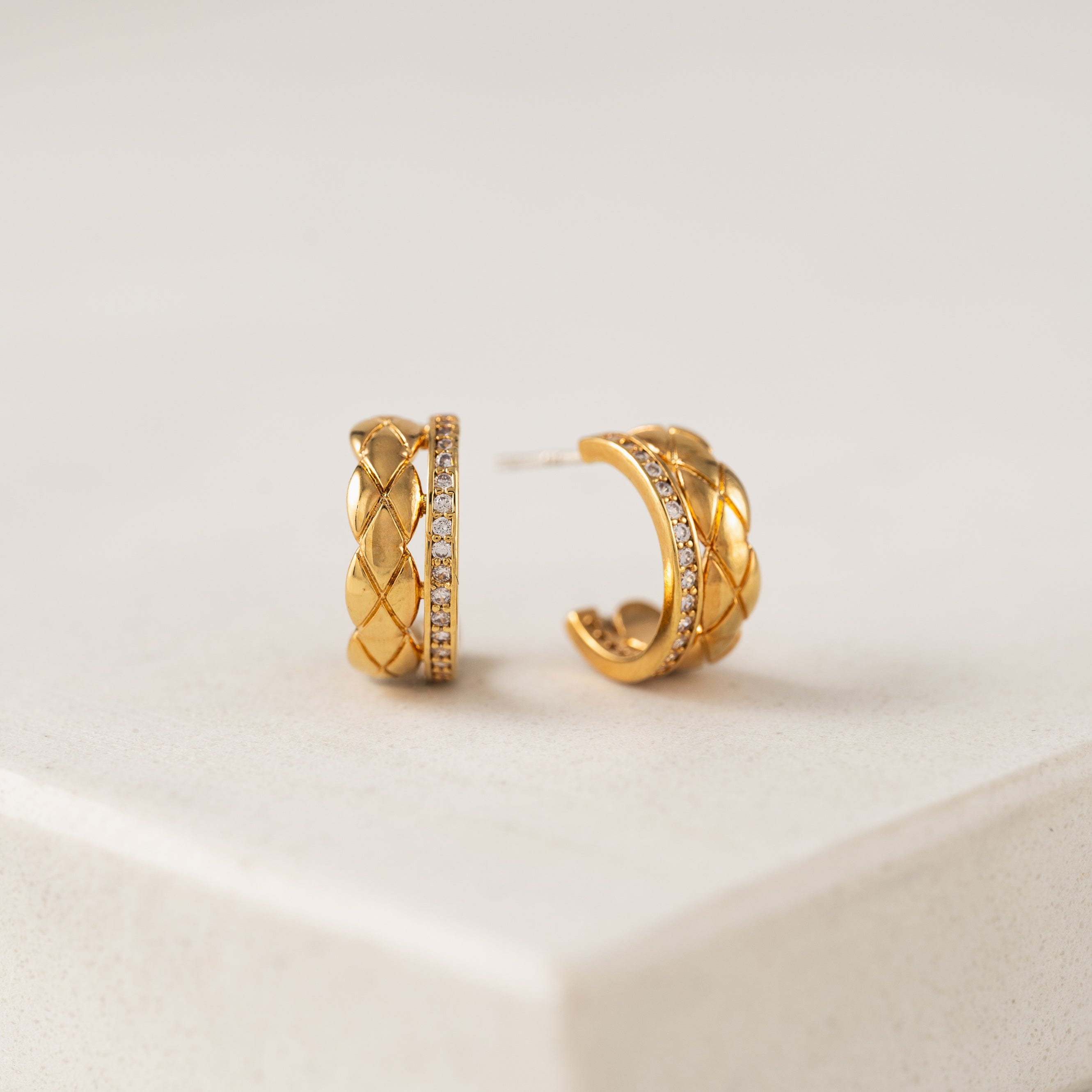 Solana Double Huggie Hoop Earrings for Women - 14K Gold Plated Minimalist Hoop Earrings - Perfect for Everyday Wear, Date Night & Gifts
