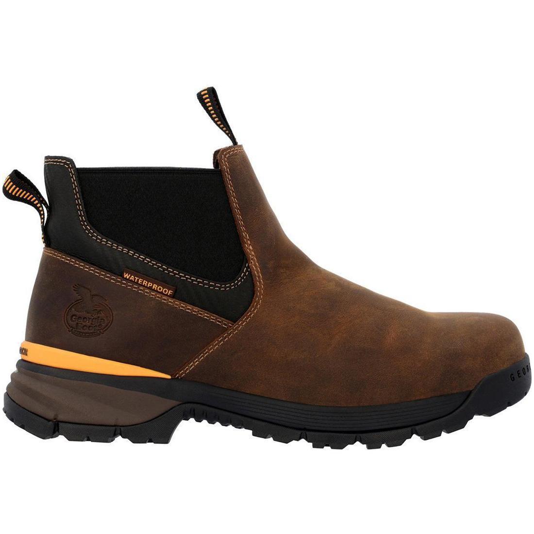 Waterproof Chelsea Work Boots for Men - Slip Resistant Safety Shoes for Construction & Outdoor Work - Comfortable & Durable Work Boots for Winter, Hiking & Heavy Duty Jobs