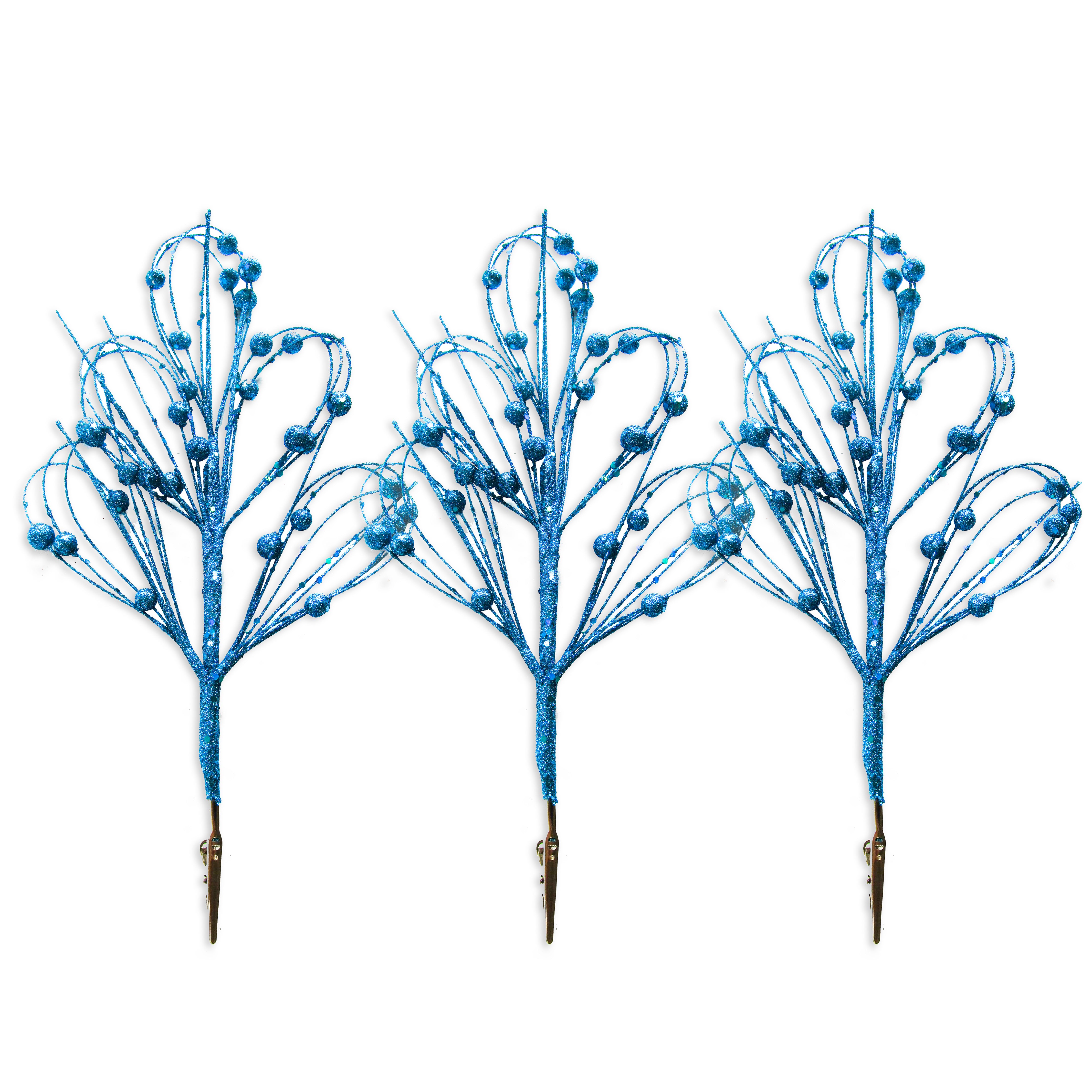 3 Pack of 12 Aqua Pick with Ball Accents and Glitter Enhancements - Perfect for Nail Art, DIY Crafts, and Beauty Salon Decorations