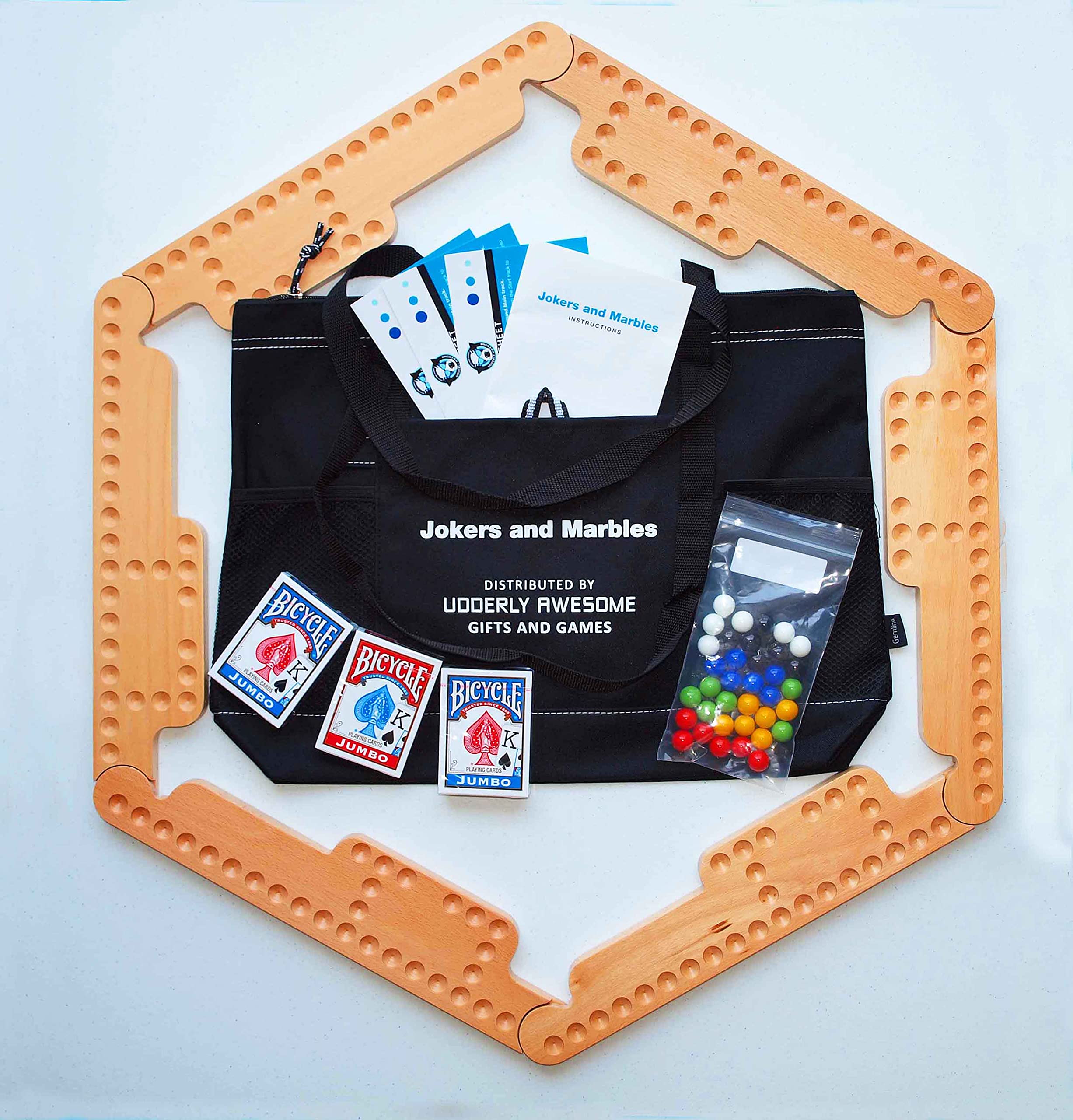 Jokers & Marbles Board Game for 2-6 Players - Fun Family Strategy Game for Parties, Game Nights & Indoor Entertainment