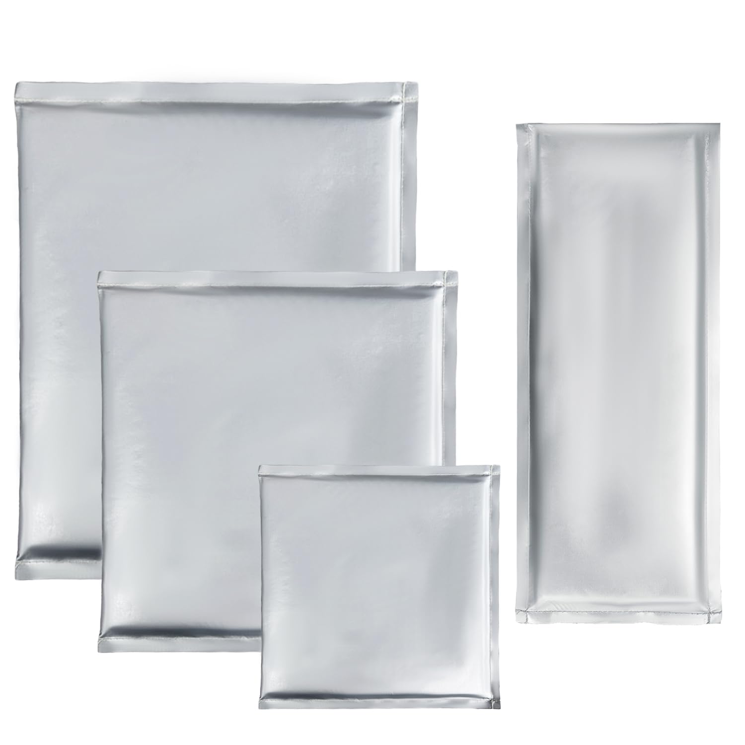 4 Pack Heat Press Pillow Mat Bundle - 4 Size Silver Teflon Heat Transfer Pads for Sublimation, T-Shirt Printing & DIY Crafts (Perfect for Home & Small Business Use)