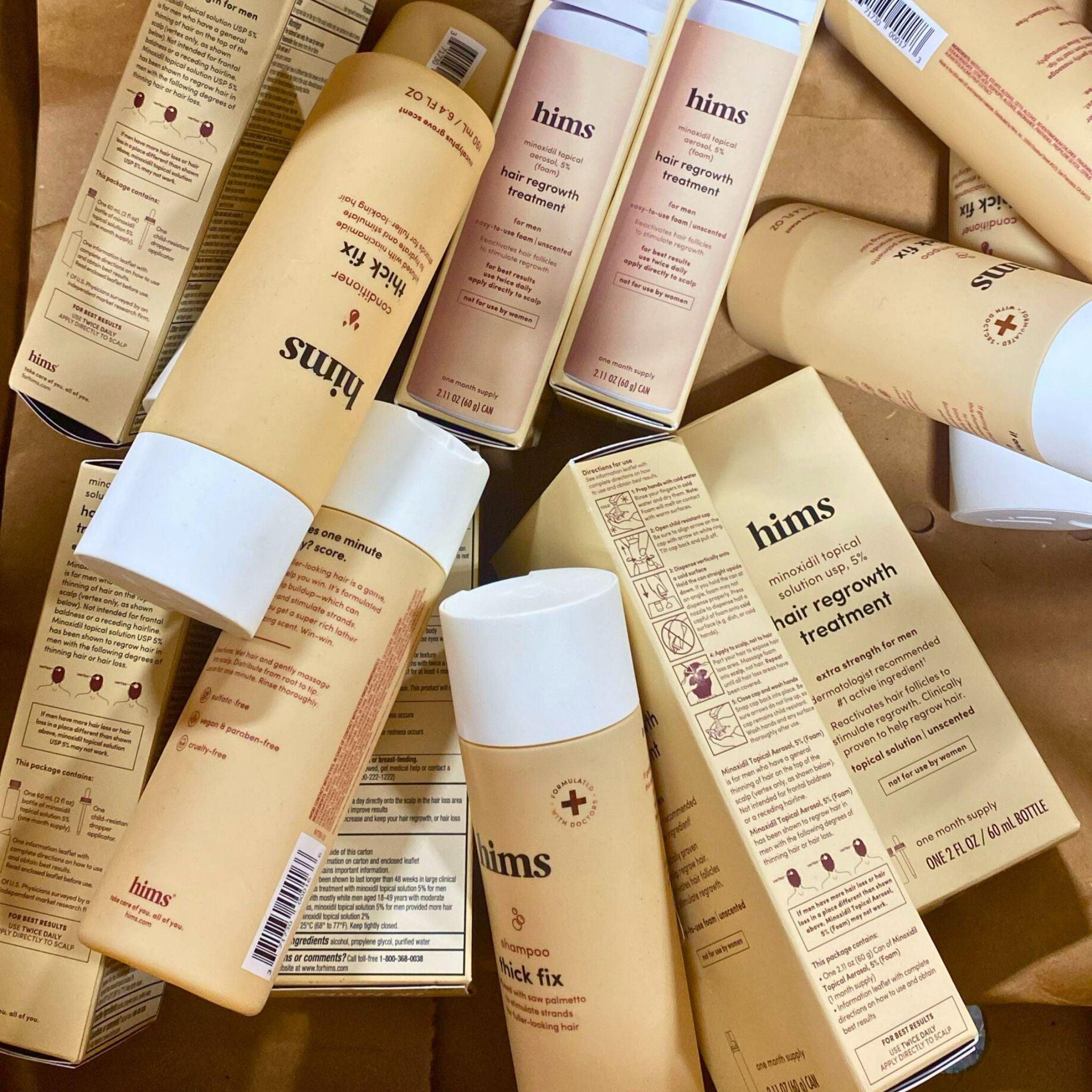 Hims Hair Regrowth Treatment & Thickening Shampoo Set - 17 Piece Kit for Thicker, Healthier Hair - Perfect for Men & Women with Thinning Hair at Home or Salon Use