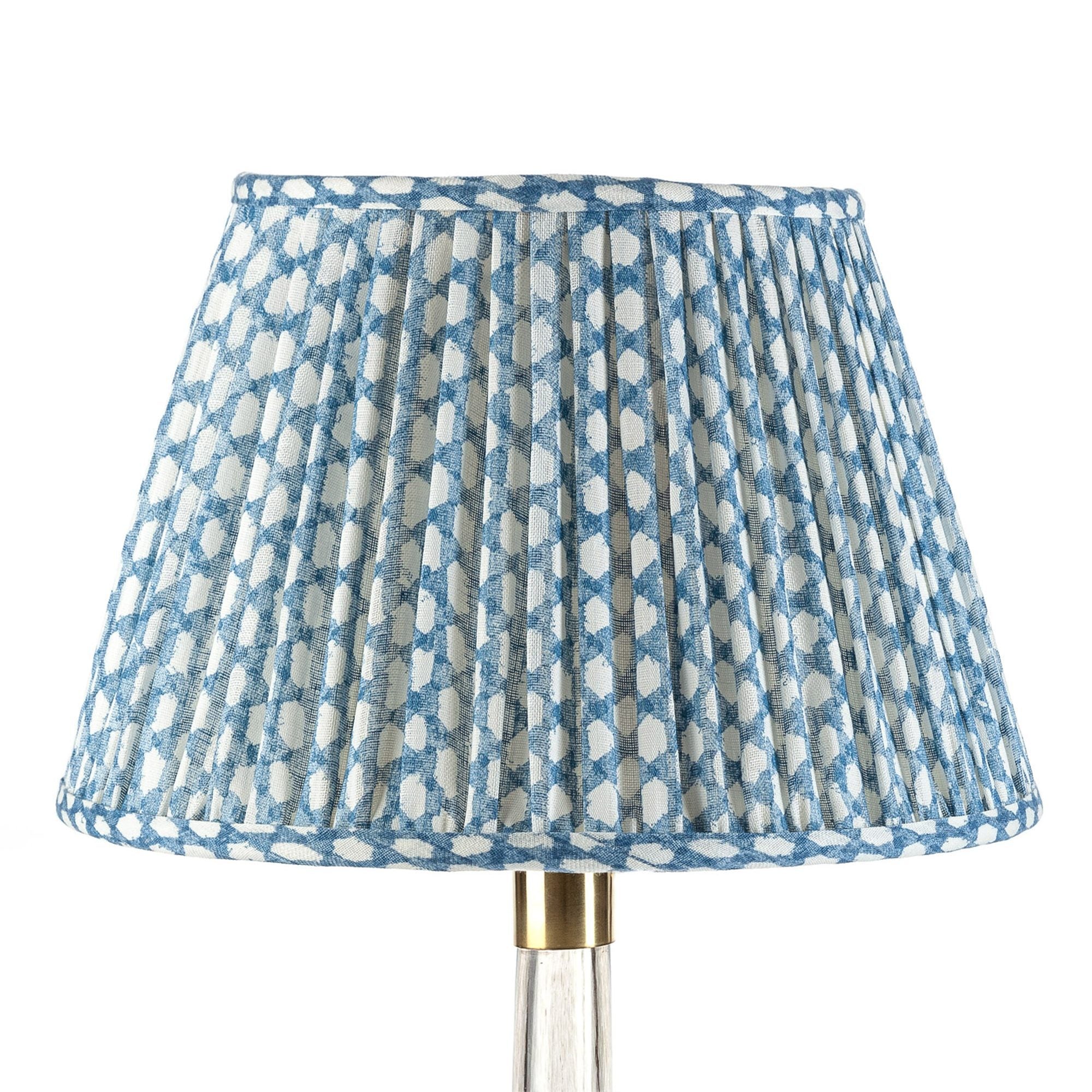 Blue Wicker Lampshade - Natural Rattan Pendant Light Fixture for Bedroom, Living Room & Porch - Boho Home Decor Lighting