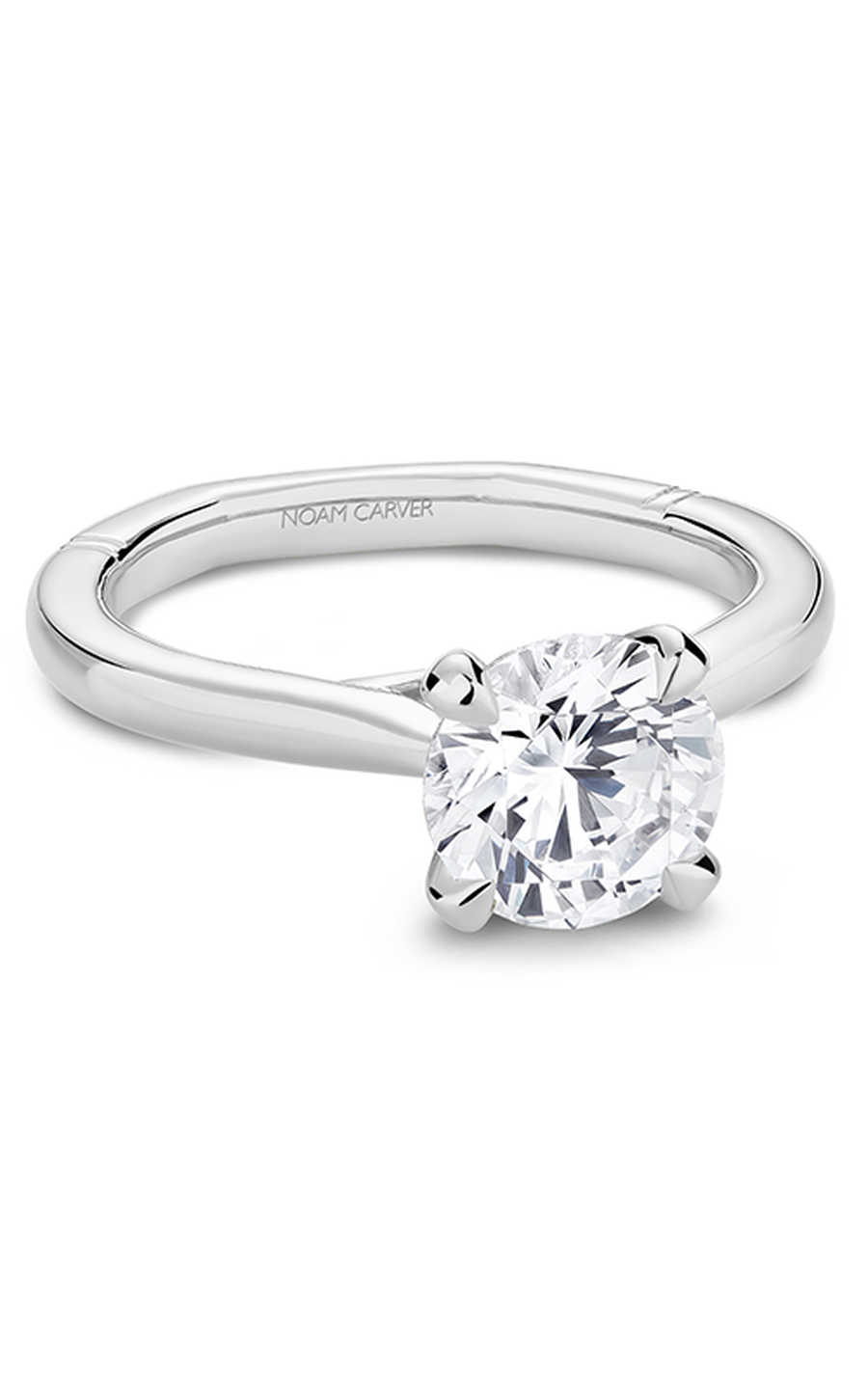 Noam Carver Atelier A030 01A Diamond Engagement Ring - 14K White Gold Vintage Wedding Band for Women, Perfect Proposal Gift & Anniversary Jewelry