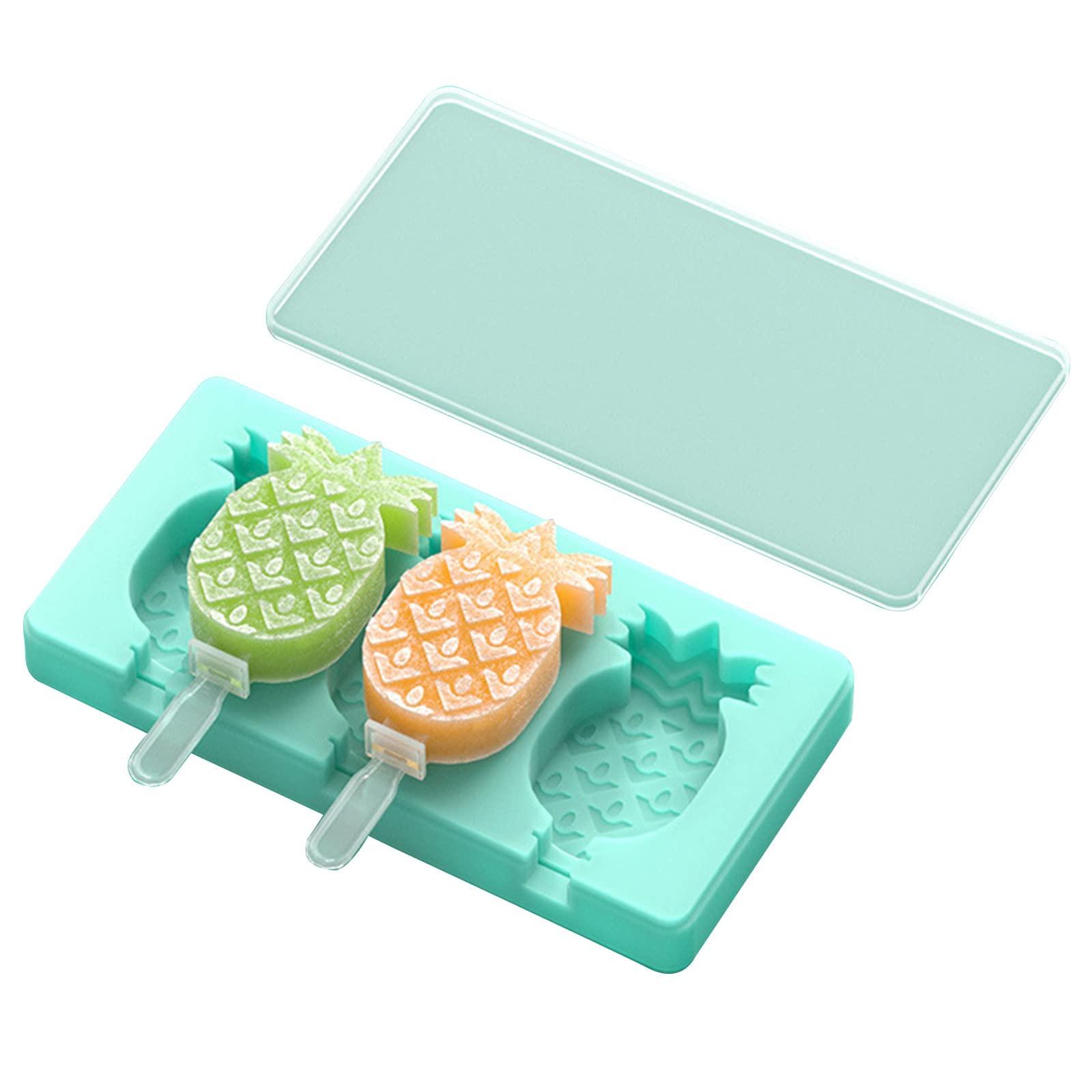 Food Grade Silicone Pineapple Ice Pop Molds - Reusable DIY Popsicle Makers for Kids, Homemade Frozen Dessert & Ice Cream Treats - Perfect for Summer Parties, Snacks, and Healthy Treats