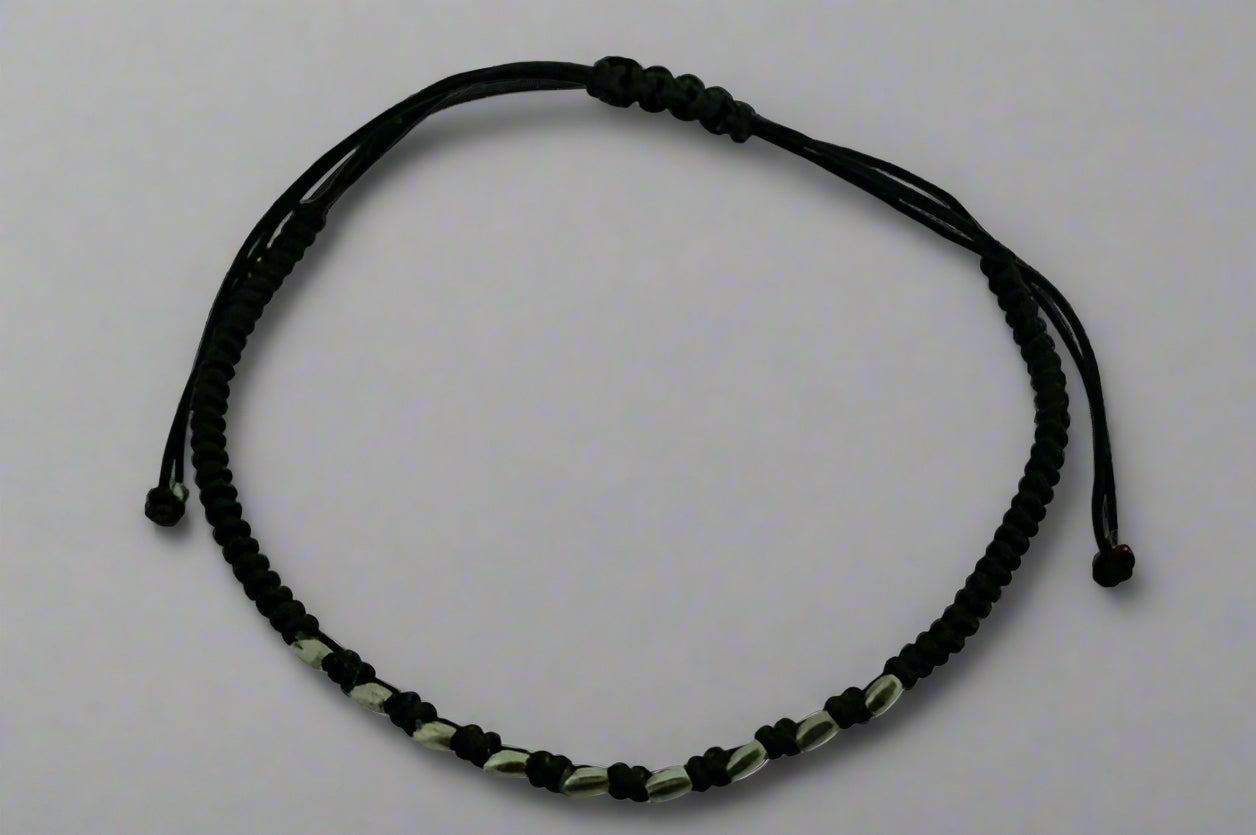 9 Bead Bracelet for Women - Pure Silver Adjustable Charm Bracelet - Perfect for Gifts, Meditation & Boho Style Fashion