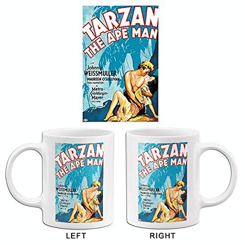 Tarzan The Ape Man 1932 Vintage Movie Poster Coffee Mug - Classic Film Collectible Gift for Movie Lovers - Perfect for Home, Office & Movie Themed Parties