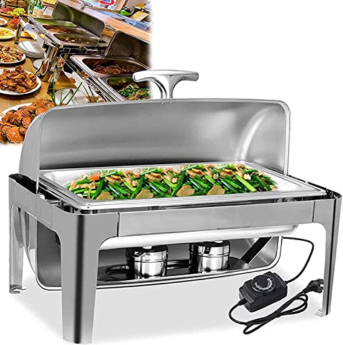Stainless Steel Electric Food Warmer Buffet Heater Set - 400W 9L Removable Heating Tray for Catering, Parties & Buffets - Perfect for Keeping Meals Warm at Restaurants, Events & Home Gatherings