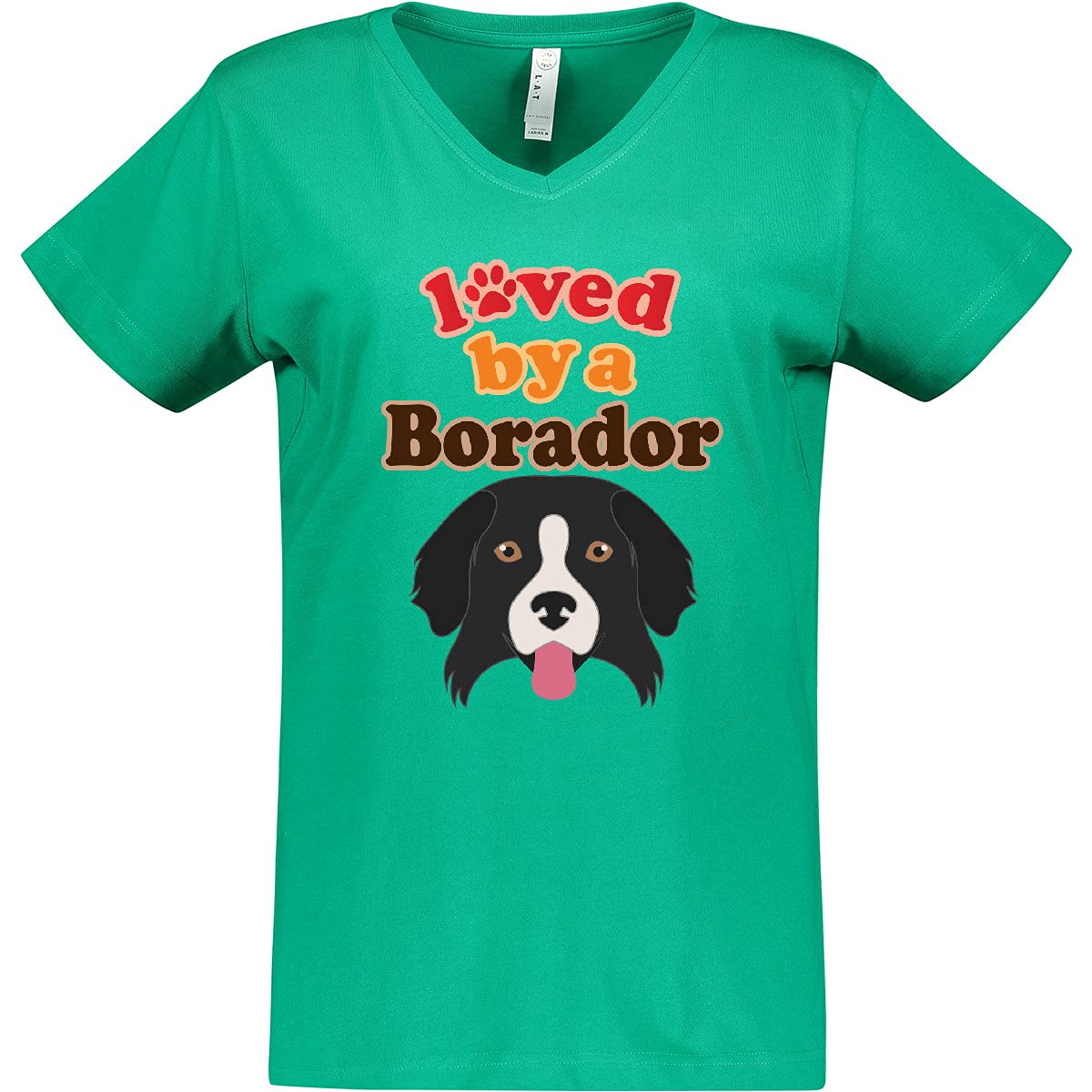 Inktastic Borador Dog Lover Gift - Women's V-Neck T-Shirt for Dog Moms & Pet Owners | Casual Wear, Dog Park Outings & Animal Shelter Volunteering